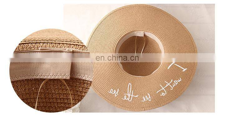 Parrel Truck Parent-Offspring Straw Hat Large Eaves Sunscreen Beach Hat