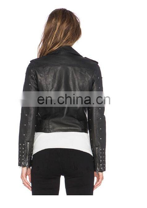 Winter Faux Leather Jacket Bolero Imitation Leather Jacket bomerJacket Blazer with decoration pins studs