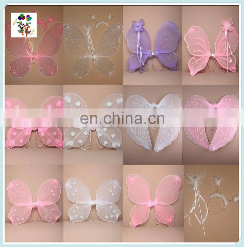 Kids Party Fancy Dress Cheap White Fairy Butterfly Wings HPC-0864