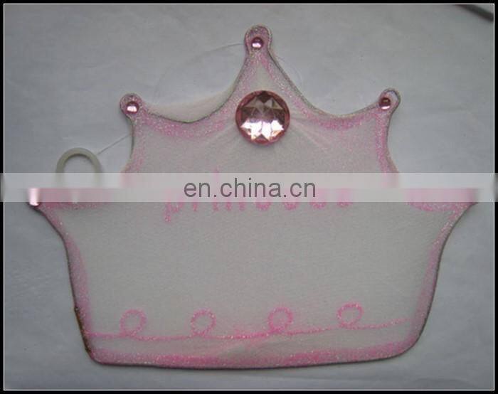 Pink nylon bead crown hanging decoration for baby bedroom