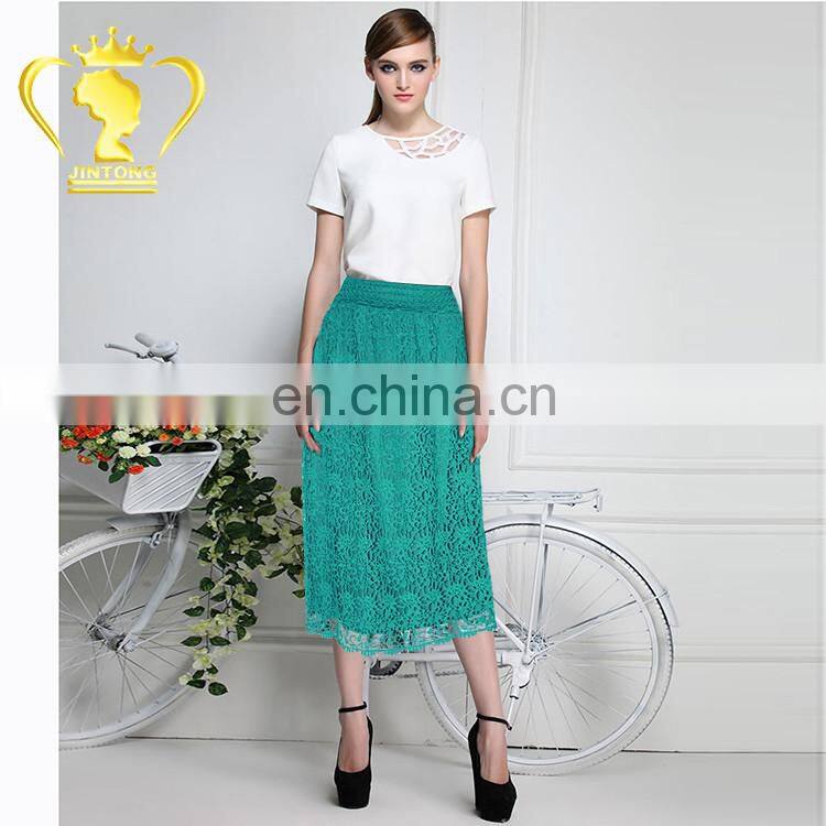 Wholesale summer hot selling women lace long skirts