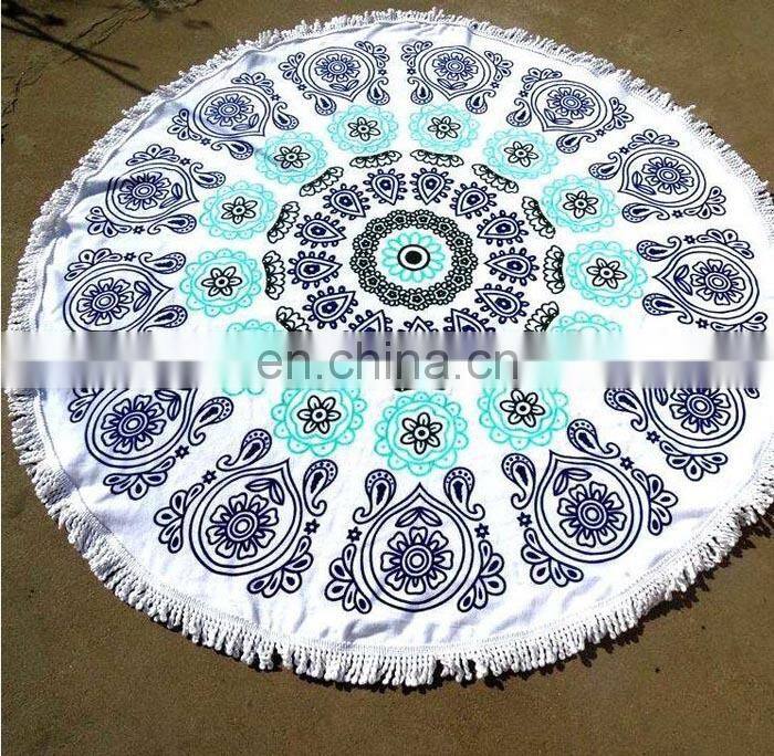 cotton dobby border microfiber swimming pool beach towel