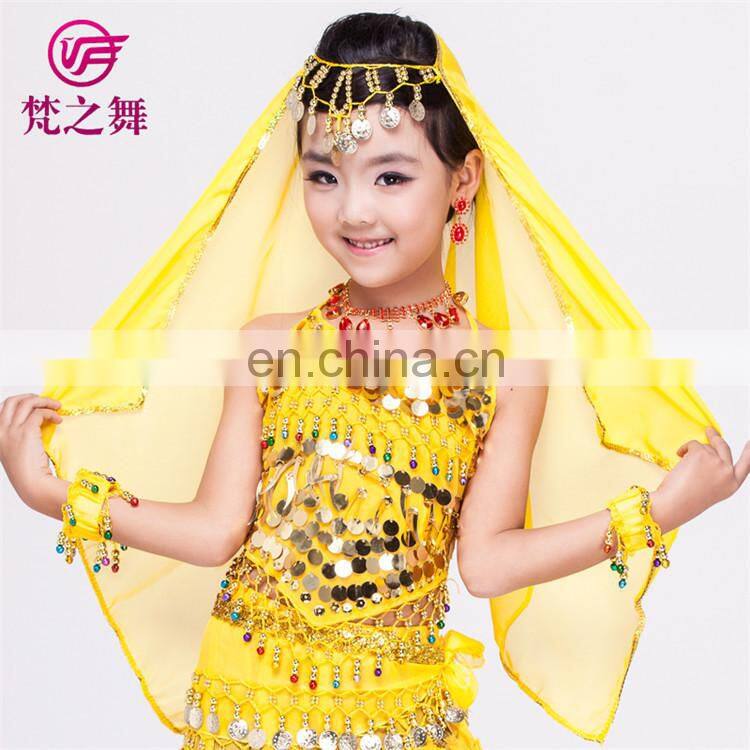 P-9055 120D Chiffon chiffon glittery children kids belly dance head veil scarf