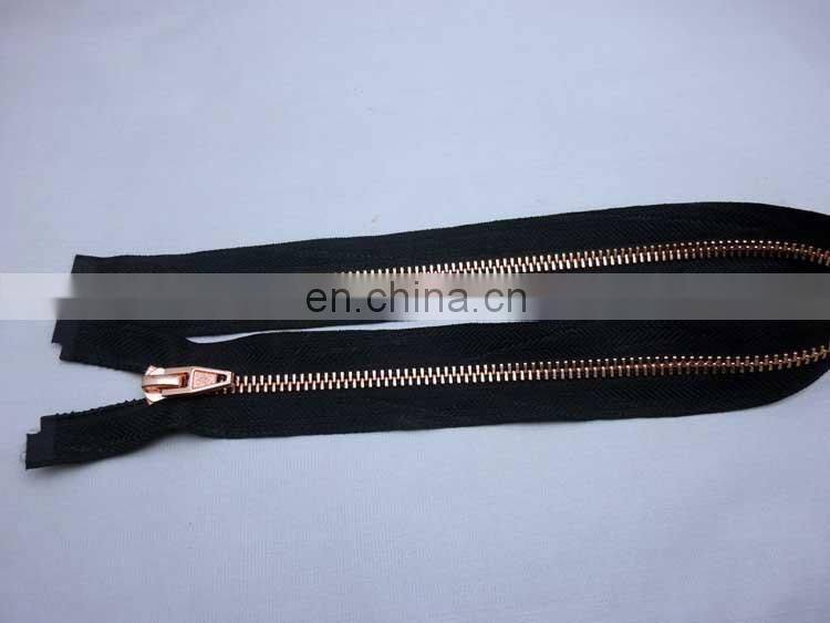 Hot sale fashion rose gold metal zipper