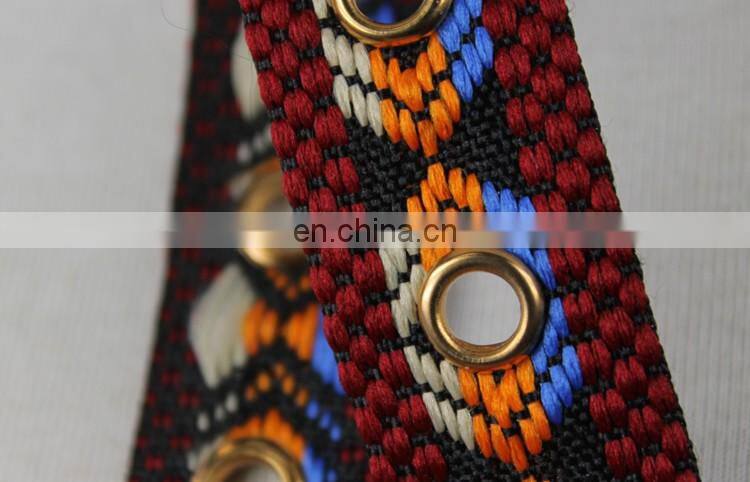 Hot sale jacquard ethnic eyelet tape for garment