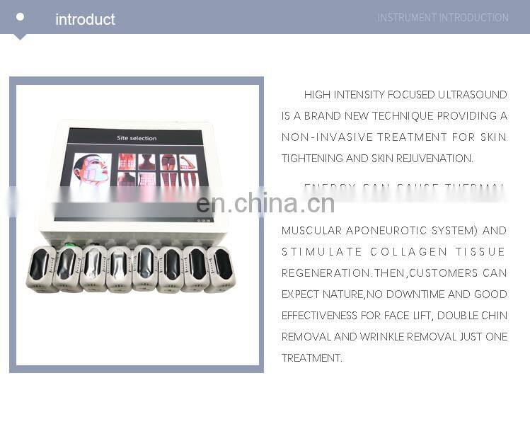 3 D face lifting machine 8 cartridges / korea beauty machine portable facial skin tightening wrinkle removal machine