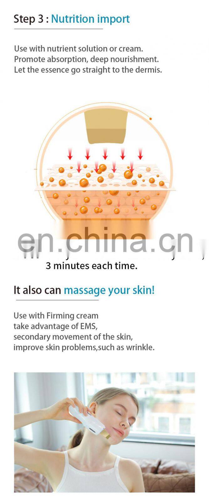 Trending Products 2019 New Arrivals Ultrasonic Pore Face Cleaner Spatula For Skin Care