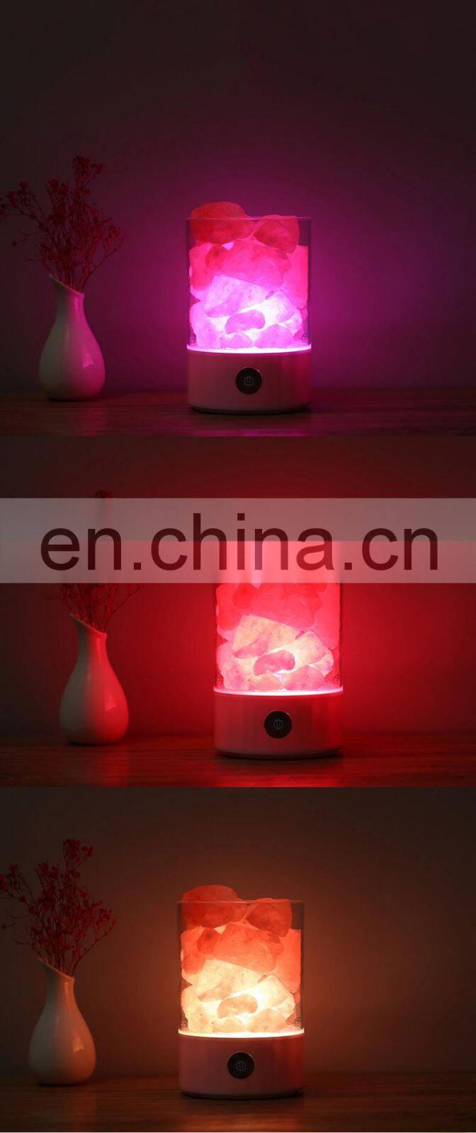 2020 New arrival plastic colorful led himalayan salt table lamp night light for decor