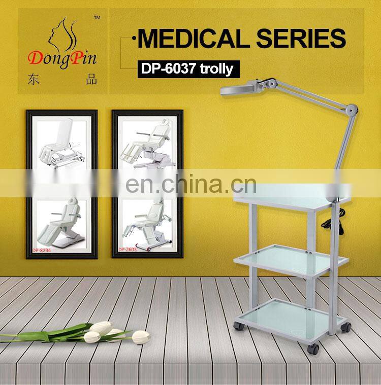 salon trolley wheel platform trolley with drawers and lamp