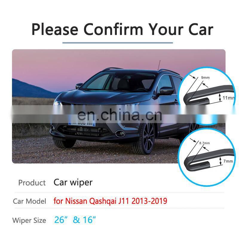 for Nissan Qashqai J11 2013~2019 2014 2015 2016 Car Wiper Blades Front Windscreen Windshield Wipers Car Accessories Stickers