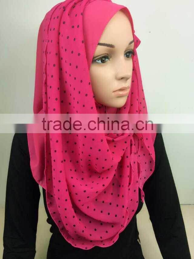 2015 Summer Two pieces chiffon bowknot muslim hijab