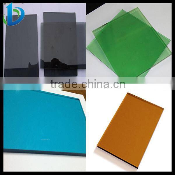 5mm 8mm Green/Blue/Bronze/Gray China Flat Colored Glass