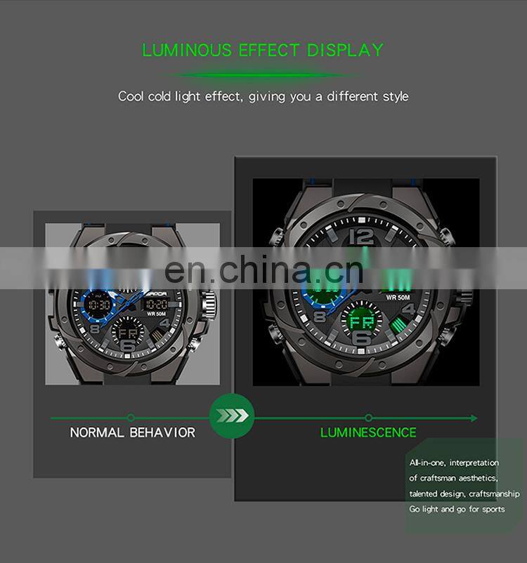 Sanda 6008 Relogio Masculino Sport Men's Watches Luminous Waterproof Analogue Digital Watches Men'S