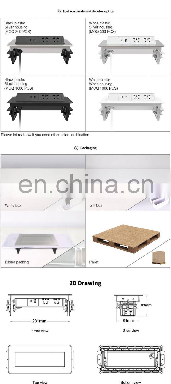 Charging box with chinese sockets and USB charger
