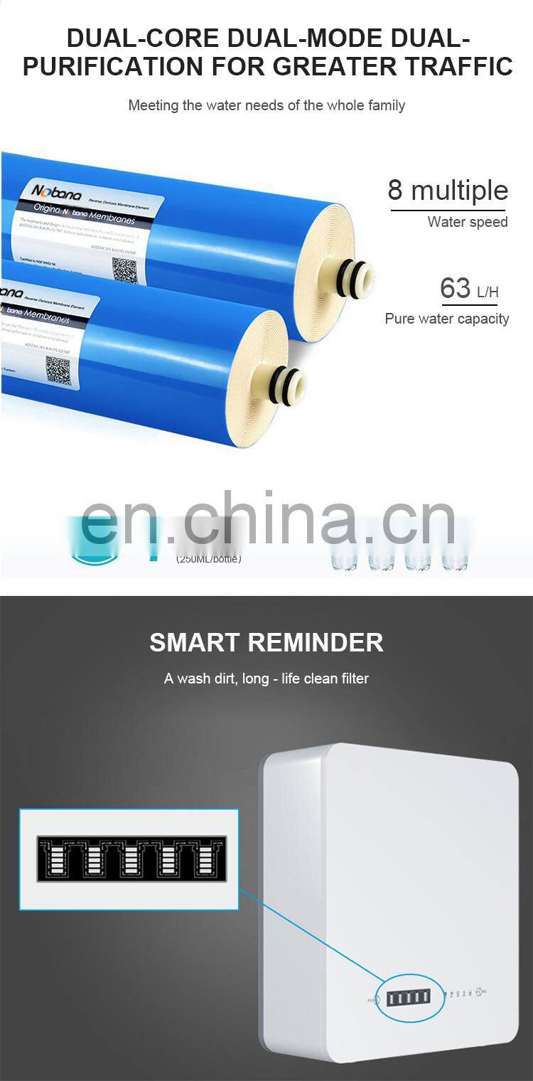 NOBANA 400 GPD Big Flow under sink tankless reverse osmosis system water purifier for home use