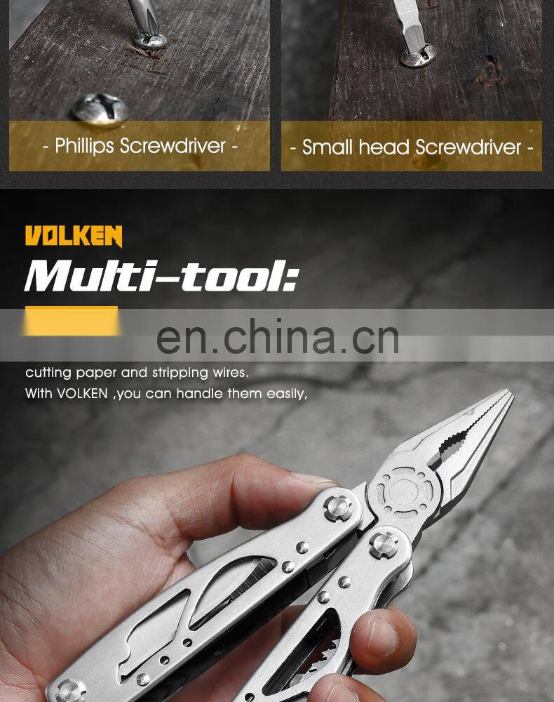 New Outdoor Stainless Steel Folding Pliers 16 in 1 Multi-function Pliers Home Pocket Combination Maintenance Tool
