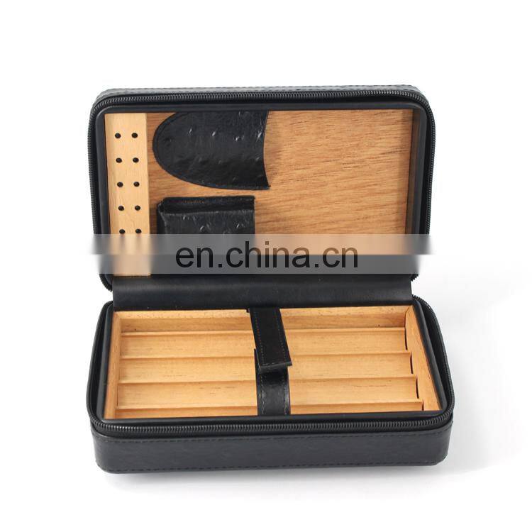 Wholesale Spanish Cedar Humidor Leather Travel Cigar Case