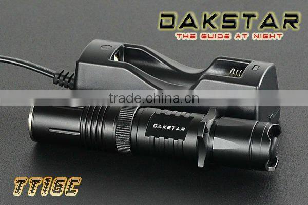 DAKSTAR TT16C 950LM CREE XML T6 18650 Superbright Emergency Aluminum Tactical LED Rechargeable Flashlight