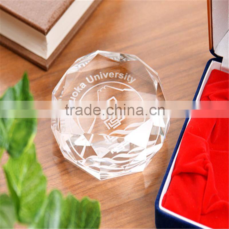 Clear crystal paperweight for table decoration