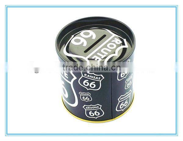 Custom printing tin money box with lock and key
