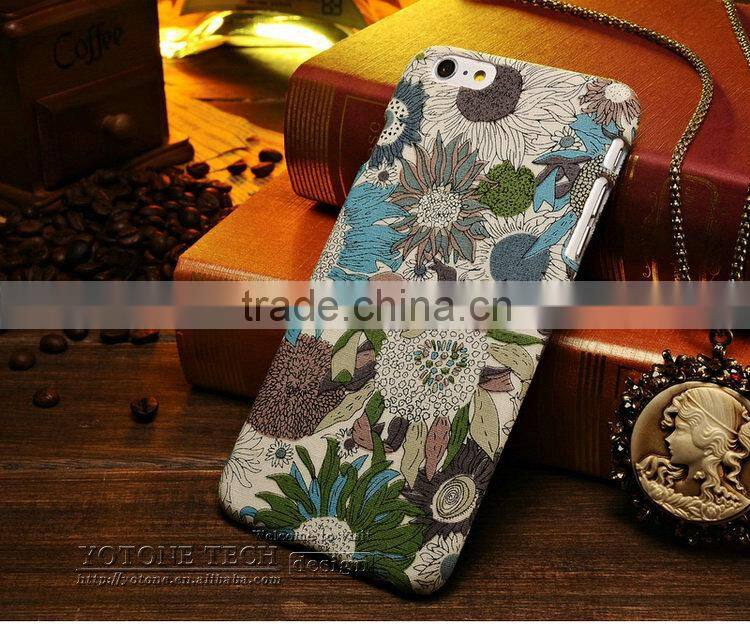 Rose flower polyester skin european style colorful minion case for Iphone 6 4.7 5.5 inch