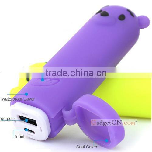 Little Q cartoon style waterproof power bank 2600mah