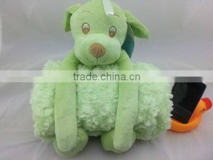 Toy with blanket Convenient foldable toy blanket for travel/Baby blanket with toy