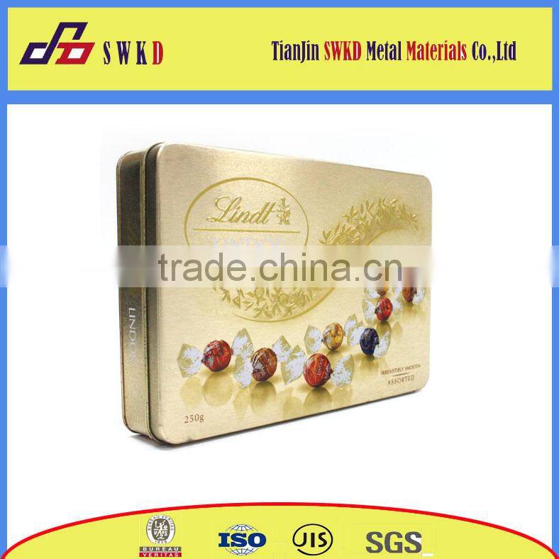 metal gift packaging box with colorful print design