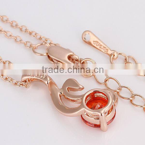 2014 rose gold plated indian ruby necklace design for women