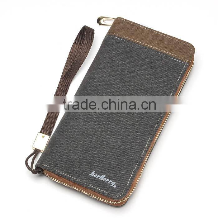 Lastest Fashion New High Quality Zipper Canvas Purse Large Wallet Canvas