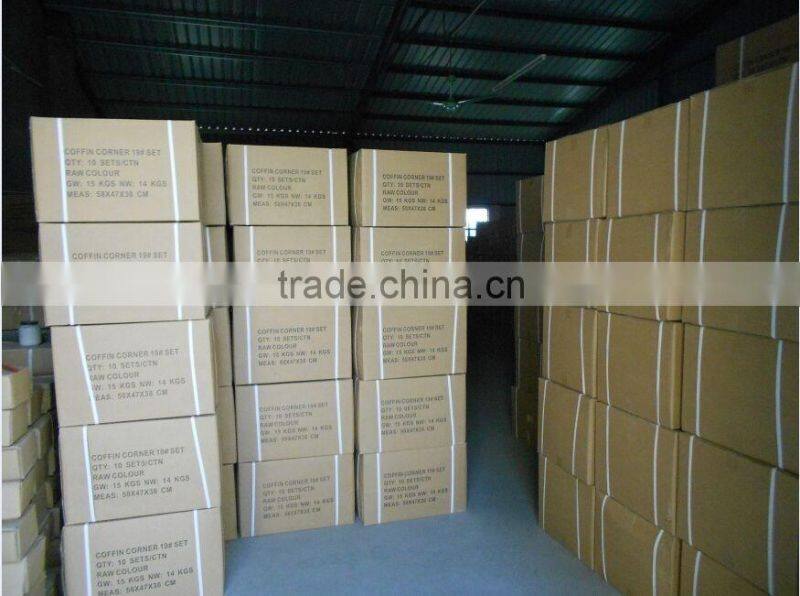 2 Funeral supplies plastic casket coffin corner