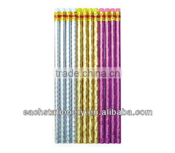 Round shape no sharpening HB standard pencil with eraser