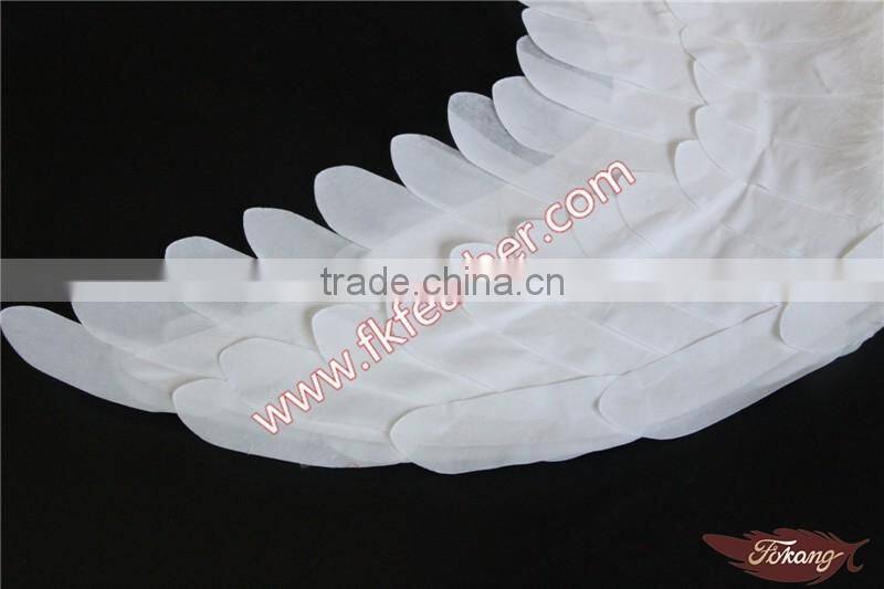 White Fabric Angel Wings Turkey Marabou Feather Christmas Ornament