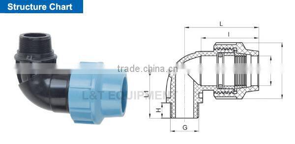 PP 90 Degree Elbow with Threaded Male Take Off