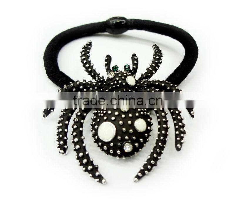 Double Layer Style Hollow Design Heart Hair Tie With Charming Stones
