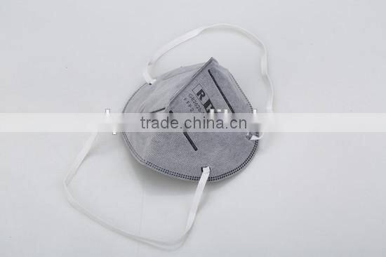 Folded N95 face mask with active carbon