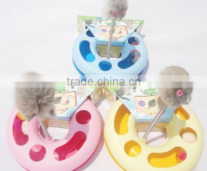spring mouse chaser plastic amusement disk cat toy