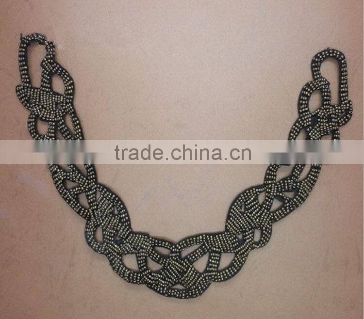 Quality top sell long sleeve high collar lace top