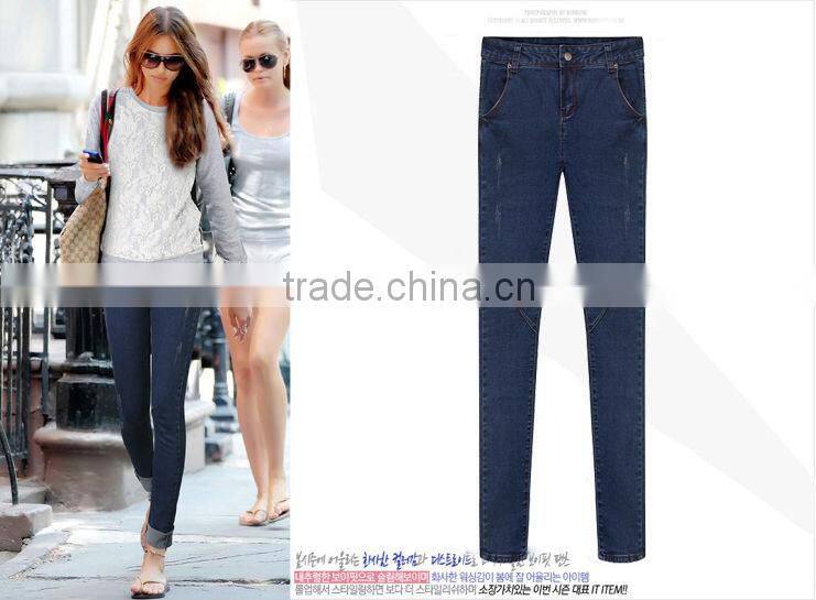 New 98% cotton and 2% Skinny Scratch Spandex Denim Jeans For Ladies