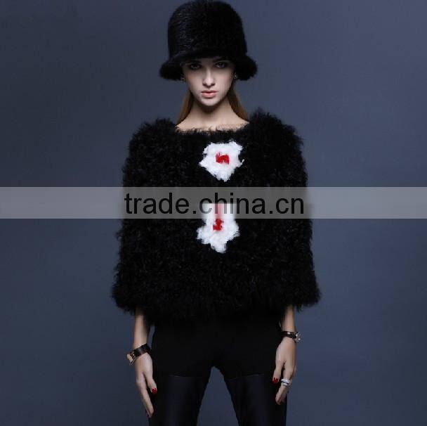 Newest Luxury Wool Fur Coats 2013 European Celebrity Fashion Unique Women Sexy Winter Coats "11"