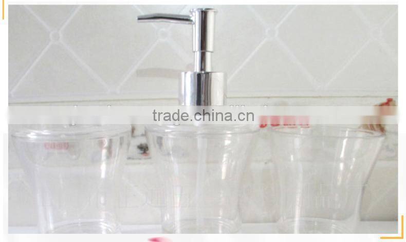 Fashion double wall transparent resin bathroom set