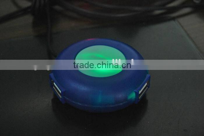 computer round 3 port LED usb hub with webkey/weblink function