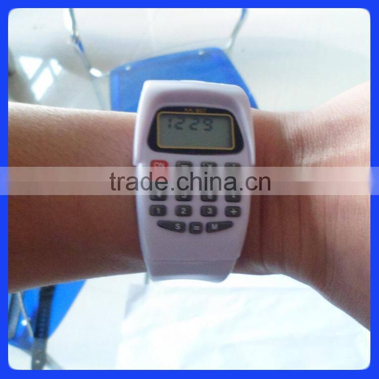 Cheap promotion watch with electronic calculator plastic watch multi color promotion watch