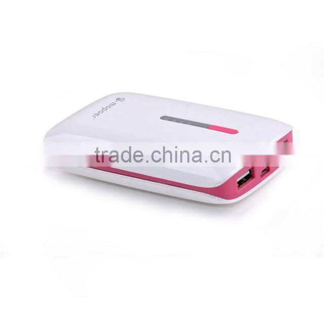 100% real capacity 2015 7800mAh portable power banks with dual USB output port