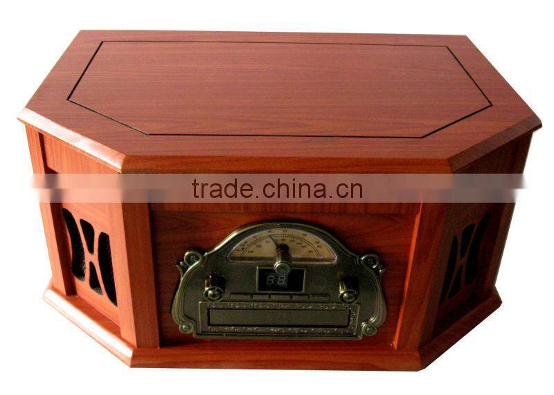 5 in 1 Turntable CD player with USB SD recording and lcd indicater