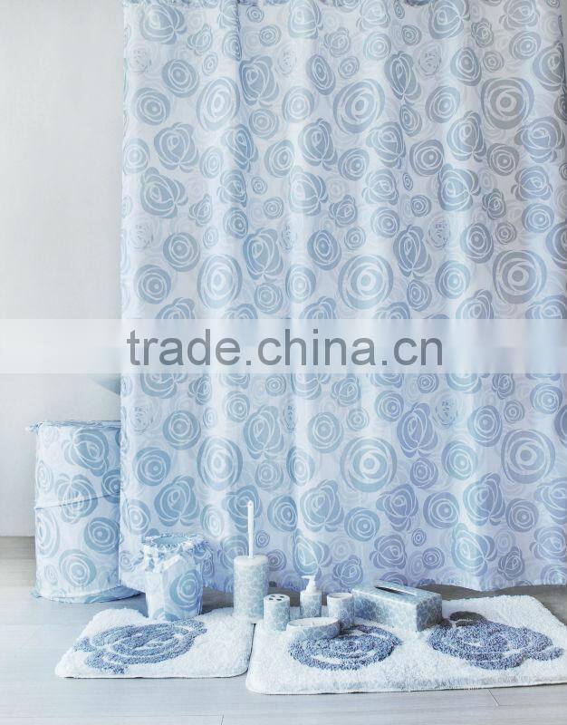 Grey blooming Flower design ceramic 6pcs bath bathroom set