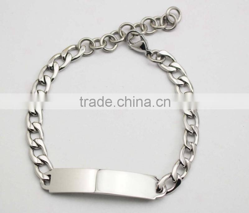 Factory Customize Stainless Steel Tag ID Bracelet Men's Jewelry