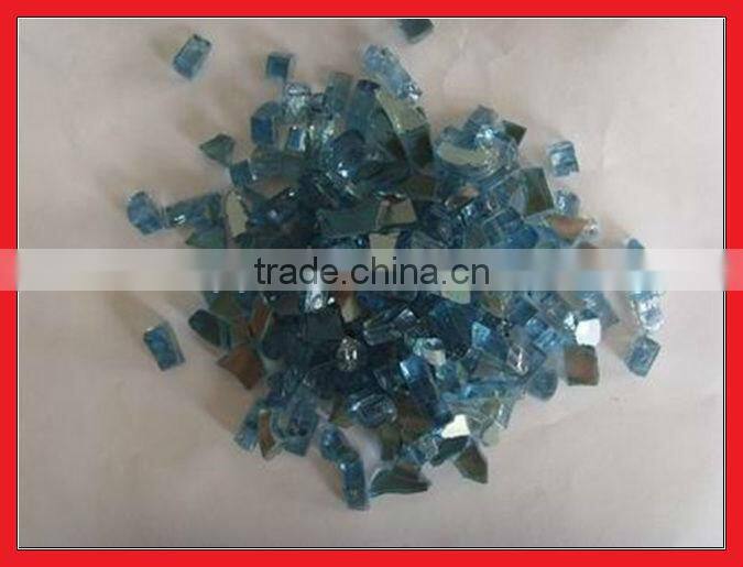 Blue color fire pit glass decoration