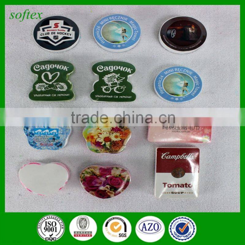 cotton compressed magic towel custom logo with many different shape