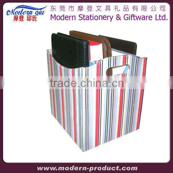 Household leather storage basket